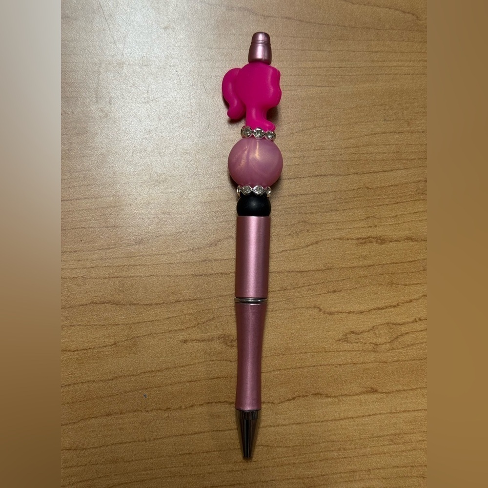 Pink Barbie Focal Beaded Pen